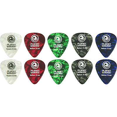 D'Addario Planet Waves Standard Celluloid Pearl Picks Assorted 10-Pack