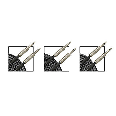 Musician's Gear Standard Instrument Cable Black and Silver Tweed - 20 ft. - 3 Pack
