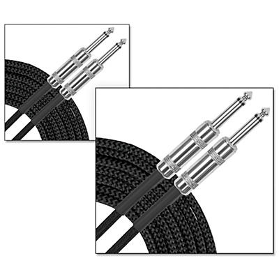 Musician's Gear Standard Instrument Cable Braid-20 ft.-Black (2 Pack)
