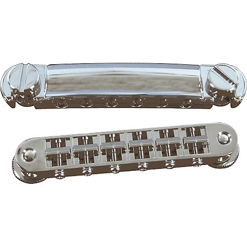 TonePros Standard Locking Tune-o-matic/Tailpiece Set (small posts/notched saddles) Nickel