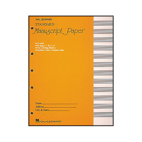 Hal Leonard Standard Manuscript Paper (8 1/2