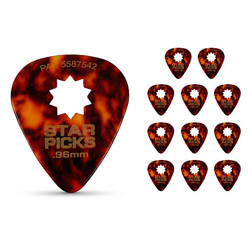 Everly Star Classic Tortoise Shell Guitar Picks .96 mm 12 Pack