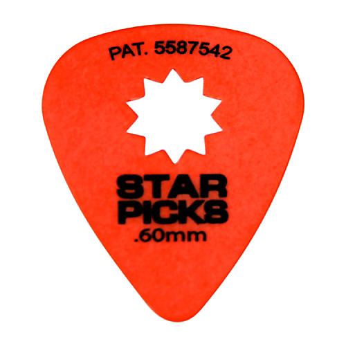 Everly Star Grip Guitar Picks (50 Picks) .60 mm Orange