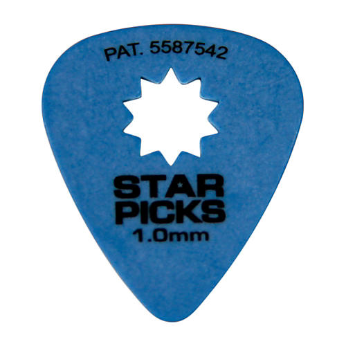 Everly Star Grip Guitar Picks (50 Picks) 1.0 mm Blue