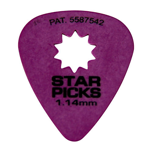 Everly Star Grip Guitar Picks (50 Picks) 1.14 mm Purple