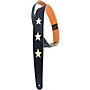 Henry Heller Star Series Black Leather Guitar Strap White