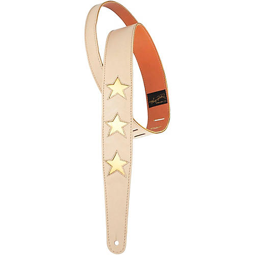 Henry Heller Star Series Leather Guitar Strap Gold
