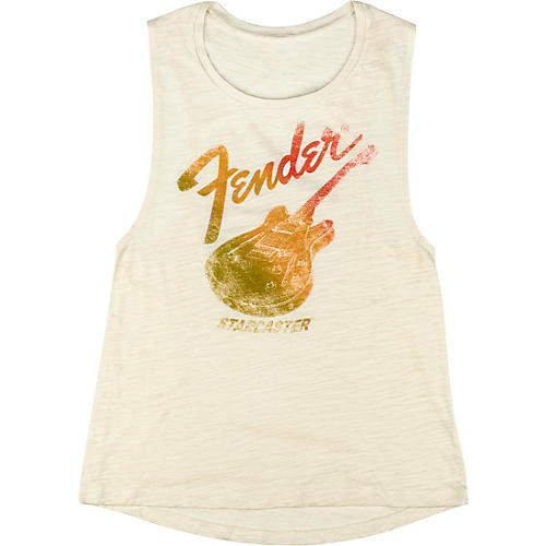 Fender Starcaster Women's Sleeveless Burnout Tank Large Natural