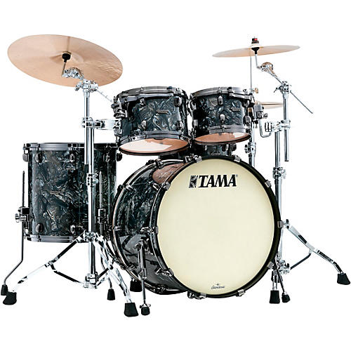 TAMA Starclassic Maple 4-Piece Shell Pack with Black Nickel Hardware and 22 in. Bass Drum Charcoal Swirl