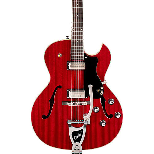 Guild Starfire III Hollowbody Archtop Electric Guitar with Guild Vibrato Tailpiece Cherry Red