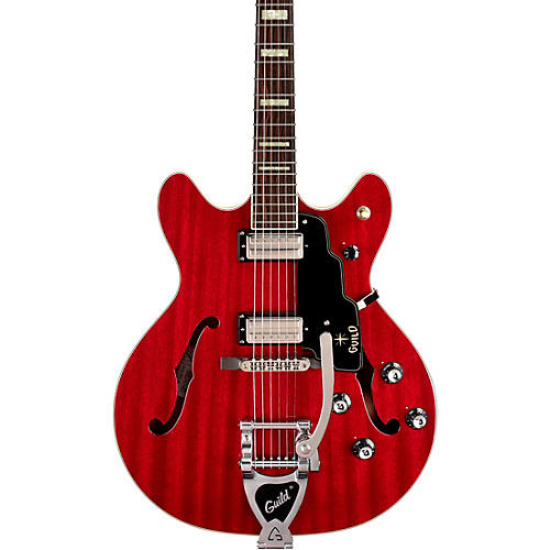 Guild Starfire V Hollowbody Archtop Electric Guitar with Guild Vibrato Tailpiece Cherry Red