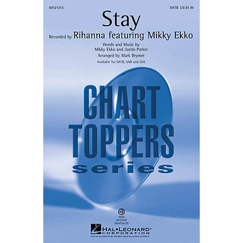 Hal Leonard Stay SATB by Rihanna arranged by Mark Brymer