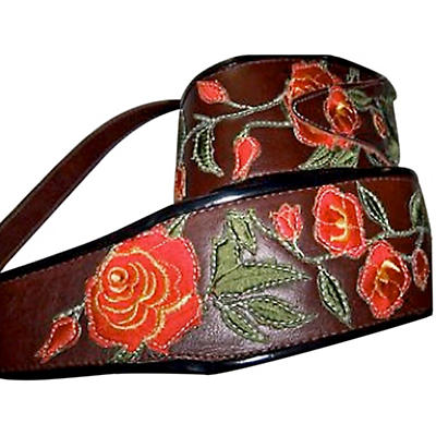 Jodi Head Stella Rose Leather 3" Wide Guitar Strap