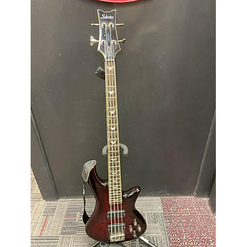 Schecter Guitar Research Stiletto Extreme 4 String Electric Bass Guitar trans red