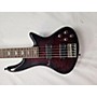 Used Schecter Guitar Research Stiletto Extreme 5 String Electric Bass Guitar Trans Red