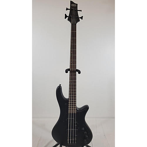 Schecter Guitar Research Stiletto Stealth-4 Electric Bass Guitar Flat Black