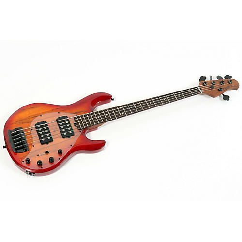 Sterling by Music Man StingRay 5 RAY35 HH Spalted Maple Top Bass Condition 3 - Scratch and Dent Blood Orange Burst 197881286071