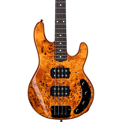 Sterling by Music Man StingRay RAY34 HH Poplar Burl Top Bass Guitar -