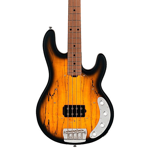 Sterling by Music Man StingRay RAY34 Maple Top Electric Bass Guitar - Natural Burst Satin