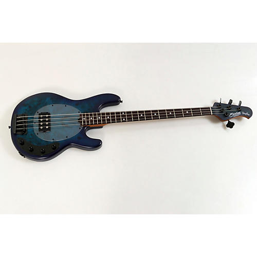 Sterling by Music Man StingRay Ray34 Burl Top Rosewood Fingerboard Electric Bass Condition 3 - Scratch and Dent Neptune Blue Satin 197881051976