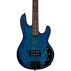 StingRay Ray34 Burl Top Rosewood Fingerboard Electric Bass Neptune Blue Satin