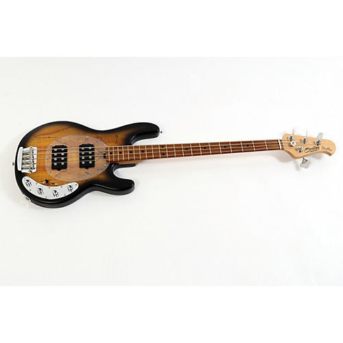 Sterling by Music Man StingRay Ray34HH Spalted Maple Top Maple Fingerboard Electric Bass Guitar Condition 3 - Scratch and Dent Natural Burst Satin 197881114770