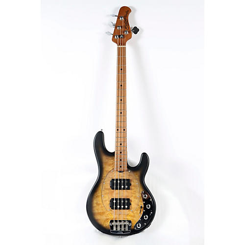 Sterling by Music Man StingRay Ray34HH Spalted Maple Top Maple Fingerboard Electric Bass Guitar Condition 3 - Scratch and Dent Natural Burst Satin 197881121266