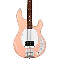 Sterling by Music Man StingRay Ray4 Electric Bass Guitar Satin Transparent Black Black PickguardPueblo Pink White Pickguard