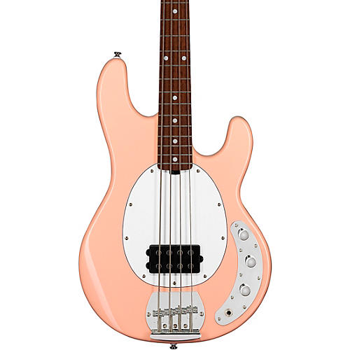 Sterling by Music Man StingRay Ray4 Electric Bass Guitar Pueblo Pink White Pickguard