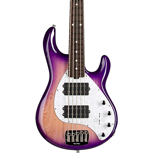 Ernie Ball Music Man StingRay5 Special HH 5-String Electric Bass Guitar Purple Sunset