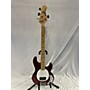 Used Ernie Ball Music Man Stingray 4 String Electric Bass Guitar Chrome Red Metallic
