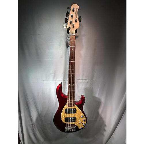 Ernie Ball Music Man Stingray HH 5 String Electric Bass Guitar Candy Apple Red Metallic