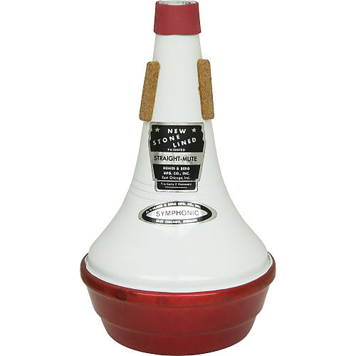 Humes & Berg Stonelined Series Trombone Straight Mute 165 Philhamonic Metal Red and White