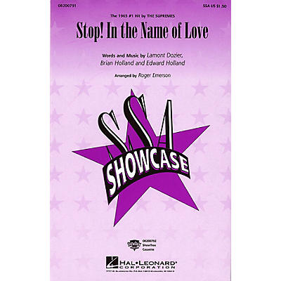 Hal Leonard Stop! In the Name of Love SSA by The Supremes arranged by Roger Emerson