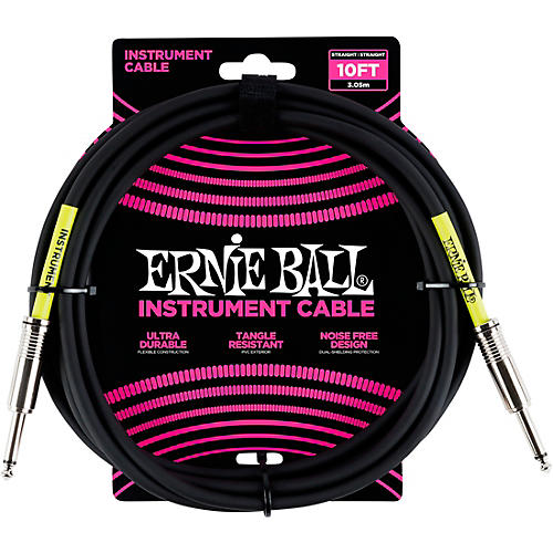 Ernie Ball Straight Instrument Cable - Black 10 ft.