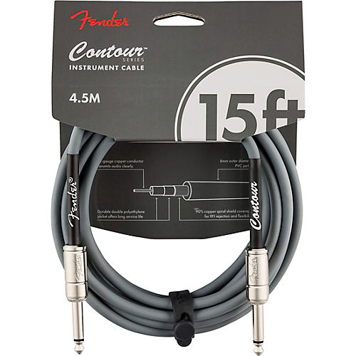 Fender Straight to Straight Instrument Contour Cable 15 ft. Inca Silver