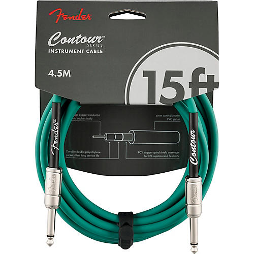 Fender Straight to Straight Instrument Contour Cable 15 ft. Sherwood Green