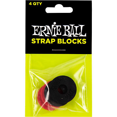 Ernie Ball Strap Blocks 4-Pack, Black and Red