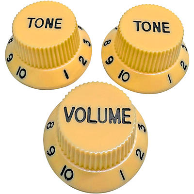 AxLabs Strat-Style Knob Kit with Black Lettering (3)