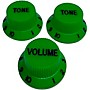 AxLabs Strat-Style Knob Kit with Black Lettering (3) Green