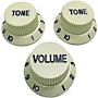 AxLabs Strat-Style Knob Kit with Black Lettering (3) Vintage White