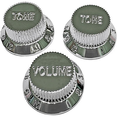 AxLabs Strat-Style Knob Kit with Chrome Lettering (3)