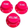 AxLabs Strat-Style Knob Kit with White Lettering (3) Pink