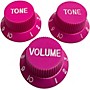 AxLabs Strat-Style Knob Kit with White Lettering (3) Purple