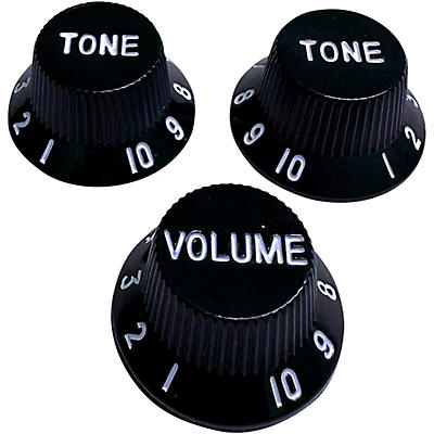 AxLabs Strat-Style Lefty Knob Kit with White Lettering (3)