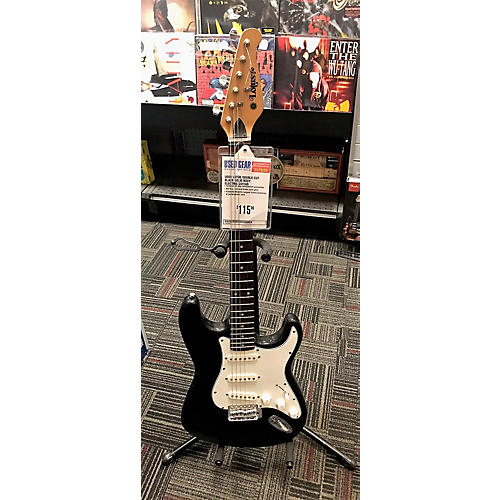 Lotus Strat Style Solid Body Electric Guitar Black