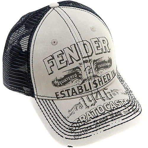 Strat Trucker Hat, Grey, One size