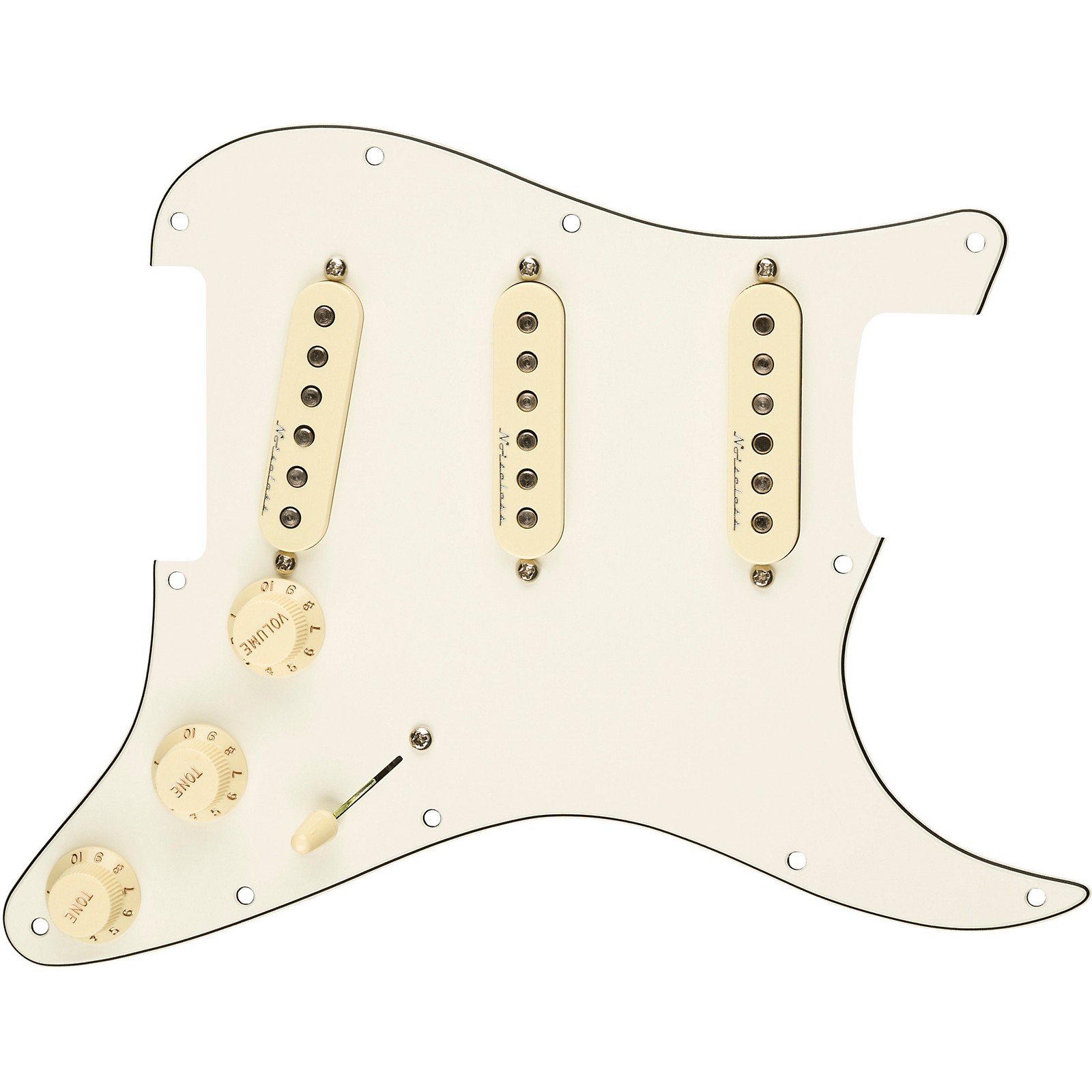 Fender Stratocaster SSS H Noiseless PreWired Pickguard White/Back/White Musician's Friend