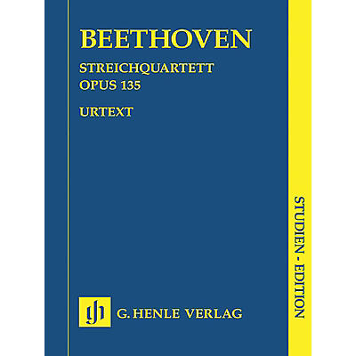 G. Henle Verlag String Quartet F Major Op. 135 (Study Score) Henle Study Scores Series Softcover by Ludwig van Beethoven