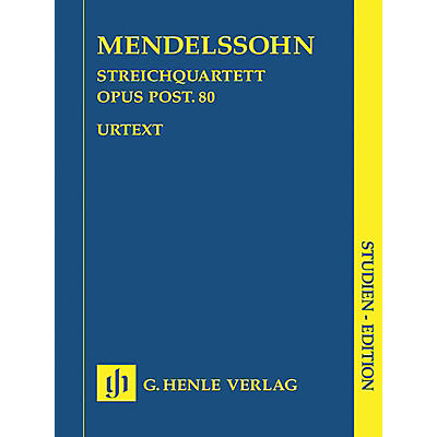 G. Henle Verlag String Quartet F Minor Op. Posth. 80 Henle Study Scores Series Softcover by Felix Mendelssohn Bartholdy
